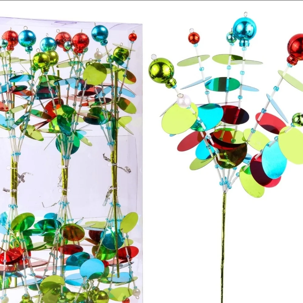 Christmas Colorful Decorative Wire Flowers